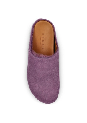 Marni brushed-effect mules - Purple