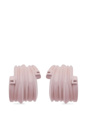 Elisabetta Franchi spiral-design embossed earrings - Pink