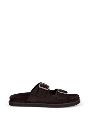 Gant buckle-fastening suede slides - Brown