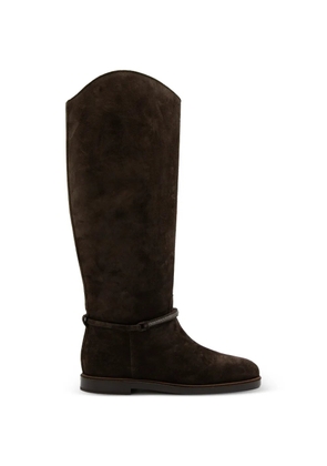 Brunello Cucinelli Monili-chain suede boots - Brown