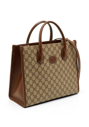 Gucci Pre-Owned small GG Supreme Interlocking G tote bag - Brown