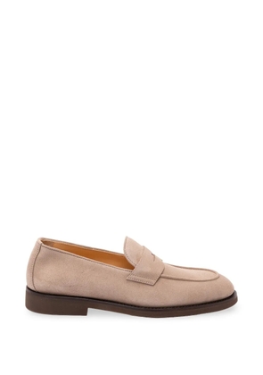Brunello Cucinelli penny-slot suede loafers - Neutrals