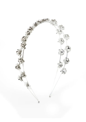 Jennifer Behr flower-embellished double-band headband - Silver