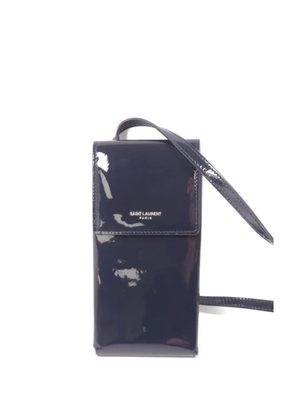Saint Laurent Pre-Owned logo-detail leather crossbody bag - Blue