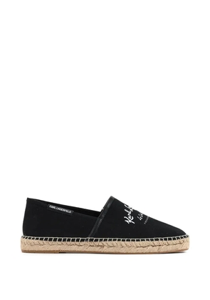 Karl Lagerfeld logo-embroidered braided-sole espadrilles - Black
