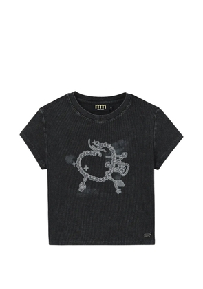 Mini Cream graphic-print T-shirt - Grey