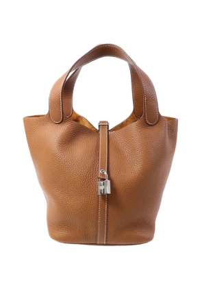 Hermès Pre-Owned MM Picotin leather bucket bag - Brown