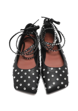 Amina Muaddi Ane crystal-embellished ballet flats - Black