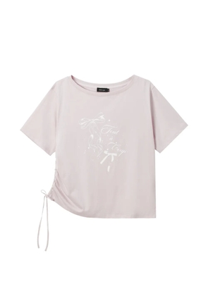 tout a coup bow-print T-shirt - Pink