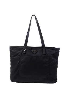 Prada Pre-Owned logo-plaque tote bag - Black
