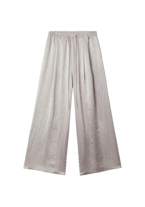 b+ab crinkled-finish drawstring wide-leg trousers - Purple
