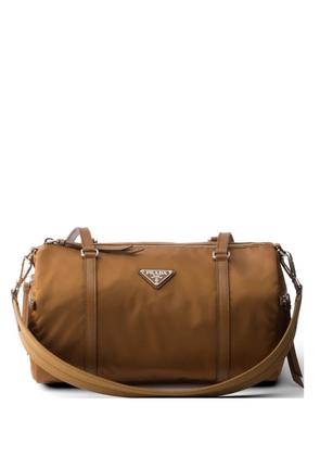 Prada large Re-Nylon and Saffiano leather duffel bag - Brown