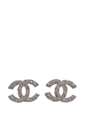 CHANEL Pre-Owned CC crystal-embellished earrings - Silver