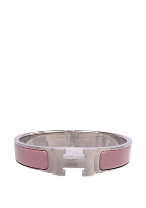 Hermès Pre-Owned Clic H engraved-logo bracelet - Silver