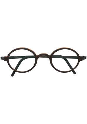 Lindberg tortoiseshell-effect round-frame glasses - Brown