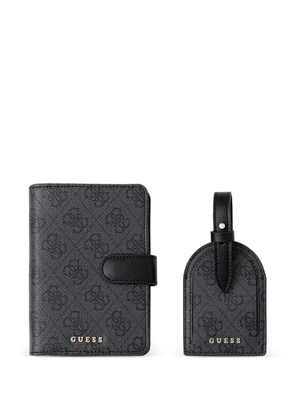 GUESS USA monogram-print luggage tag and passport holder set - Black