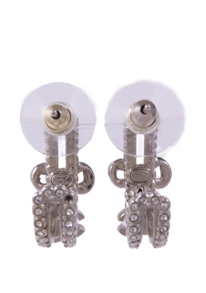 CHANEL Pre-Owned CC bow earrings - Silver