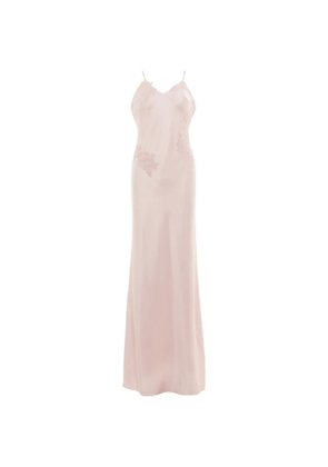 Stolen Stores lace-appliqué satin dress - Pink