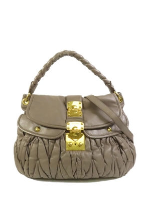 Miu Miu Pre-Owned matelassé braided-handle shoulder bag - Neutrals