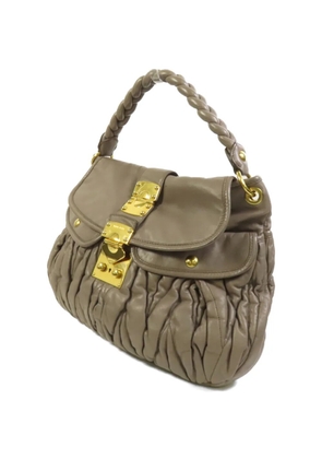 Miu Miu Pre-Owned matelassé braided-handle shoulder bag - Neutrals