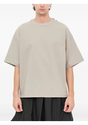 SONGZIO embroidered polyptych woven T-shirt - Neutrals