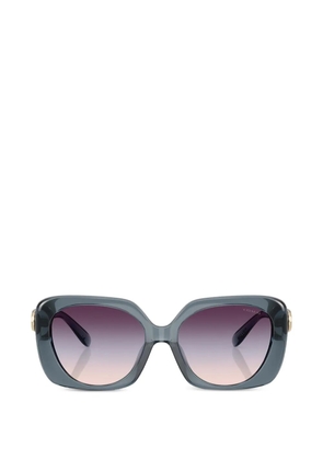 Coach logo-plaque square-frame sunglasses - Blue