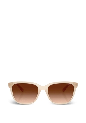 Coach logo-detail rectangle-frame sunglasses - Neutrals