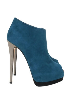 Giuseppe Zanotti Vintage peep-toe suede ankle boots - Blue