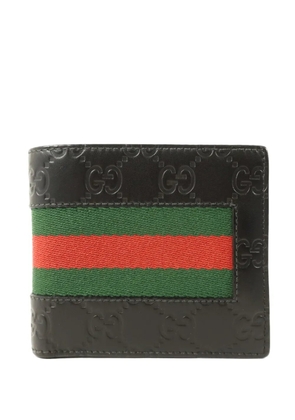 Gucci Pre-Owned GG Signature Web-stripe bifold wallet - Black