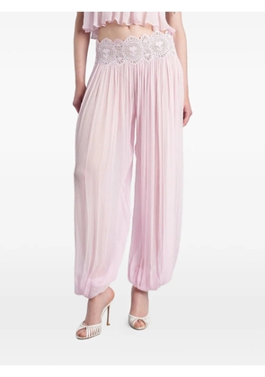 Retrofete Dreamy lace-panelled pleated trousers - Pink