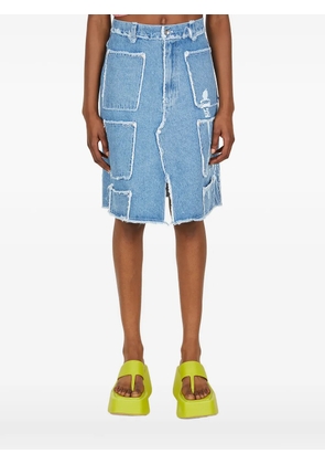 Lourdes frayed midi skirt - Blue