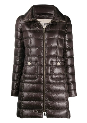 Herno quitled zipped coat - Brown
