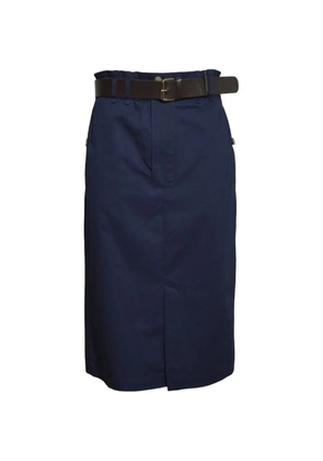 SOLOTRE belted high-waisted midi skirt - Blue