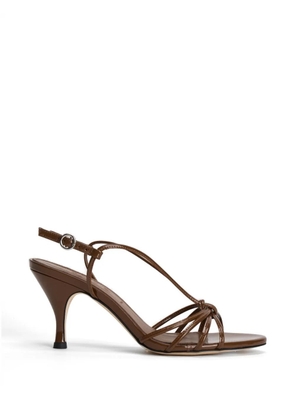 Aeyde strappy patent-finish sandals - Brown