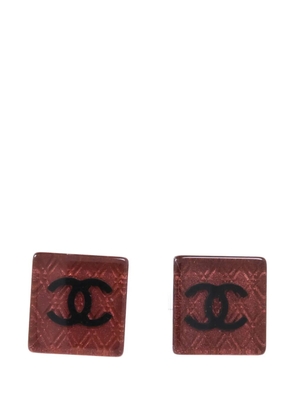 CHANEL Pre-Owned CC square earrings - Red