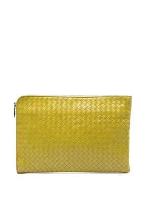 Bottega Veneta Pre-Owned 2012-2026 Large Nappa Intrecciato Zip Pouch clutch bag - Yellow