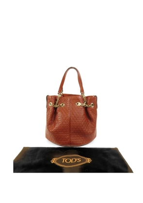Tod's Vintage embossed leather bucket bag - Brown