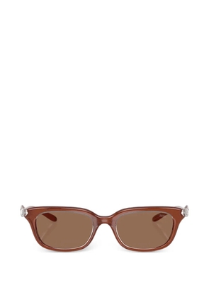 Diesel D-logo rectangle-frame sunglasses - Brown