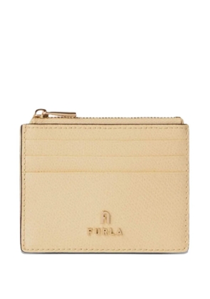 Furla S Camelia textured-leather card case - Neutrals