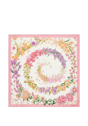 Ferragamo Spring-print silk scarf - Pink
