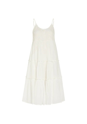 Thierry Colson Veruschka embroidered tiered midi dress - White