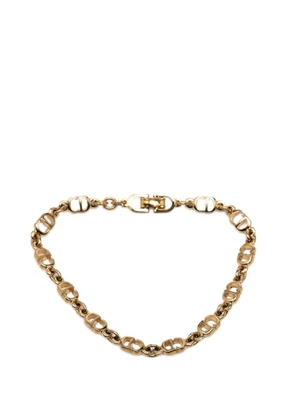 Christian Dior Pre-Owned 20th Century Gold Plated CD Logo Chain Link Bracelet costume bracelet