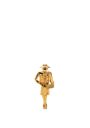 CHANEL Pre-Owned 1970-1980 Gold Plated Coco Mademoiselle Pin Brooch costume brooch