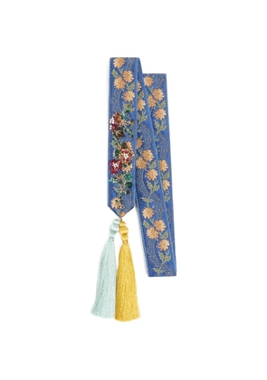 Valentino Garavani embroidered viscose bandeau scarf - Blue