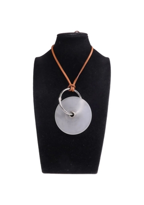 Hermès Pre-Owned crystal and leather necklace - Brown