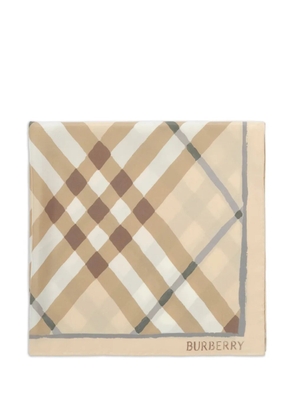 Burberry watercolour Check silk scarf - Neutrals