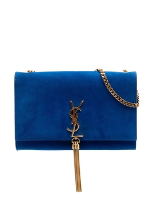 Saint Laurent Pre-Owned 2015 Medium Suede Monogram Kate Tassel crossbody bag - Blue