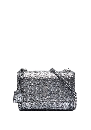 Saint Laurent Pre-Owned 2018 Medium Metallic Woven Leather Monogram Sunset crossbody bag - Silver