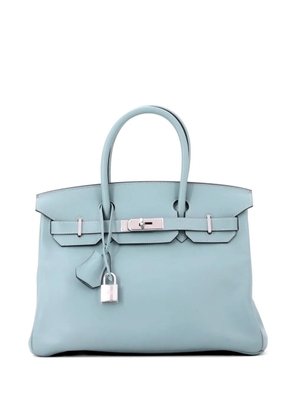 Hermès Pre-Owned Birkin Handbag Blue Swift with Palladium Hardware 30 tote bag