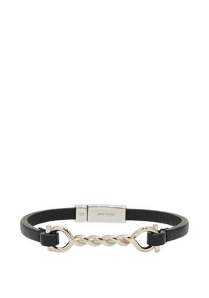Ferragamo Gancini leather bracelet (20 cm) - Silver